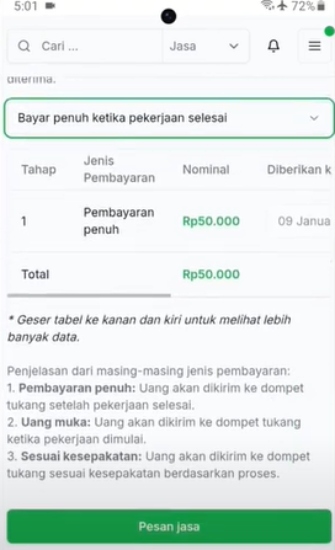 Bayar Tukang Bayar Jasa Tukang